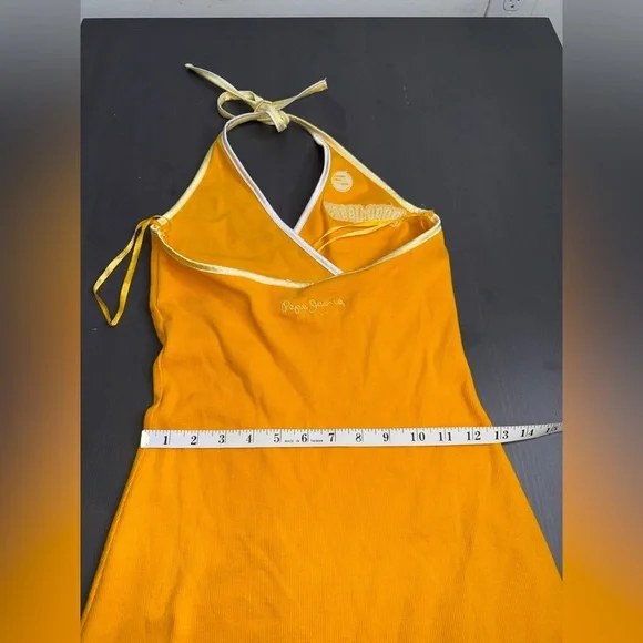 Y2k Pepe Jeans Yellow Halter Dress - Picture 14 of 14
